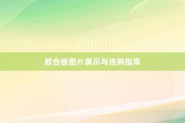 胶合板图片展示与选购指南